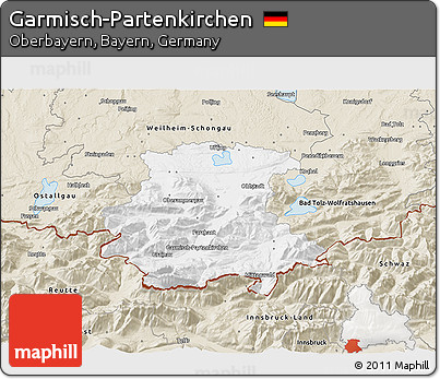 Classic Style 3D Map of Garmisch-Partenkirchen