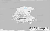 Gray 3D Map of Garmisch-Partenkirchen, single color outside