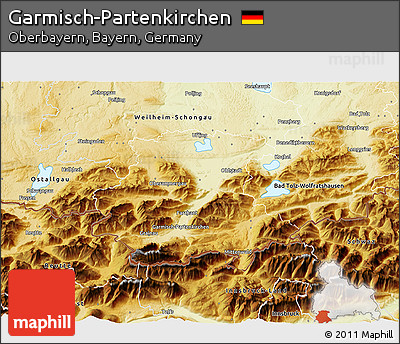Physical 3D Map of Garmisch-Partenkirchen