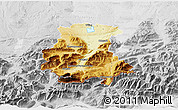 Physical 3D Map of Garmisch-Partenkirchen, lighten, desaturated