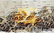 Physical 3D Map of Garmisch-Partenkirchen, semi-desaturated