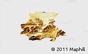 Physical 3D Map of Garmisch-Partenkirchen, single color outside