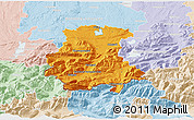 Political 3D Map of Garmisch-Partenkirchen, lighten