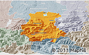 Political 3D Map of Garmisch-Partenkirchen, lighten, semi-desaturated