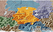 Political 3D Map of Garmisch-Partenkirchen, semi-desaturated