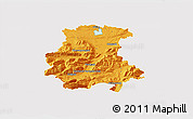 Political 3D Map of Garmisch-Partenkirchen, single color outside