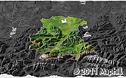 Satellite 3D Map of Garmisch-Partenkirchen, darken, desaturated