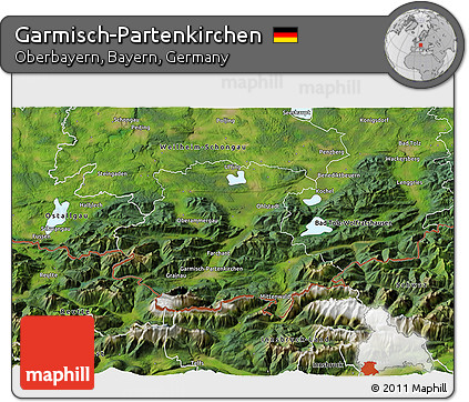 Satellite 3D Map of Garmisch-Partenkirchen