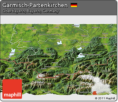 Satellite 3D Map of Garmisch-Partenkirchen
