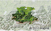 Satellite 3D Map of Garmisch-Partenkirchen, lighten