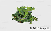 Satellite 3D Map of Garmisch-Partenkirchen, single color outside