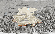 Shaded Relief 3D Map of Garmisch-Partenkirchen, darken, semi-desaturated