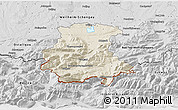 Shaded Relief 3D Map of Garmisch-Partenkirchen, desaturated