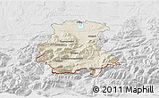 Shaded Relief 3D Map of Garmisch-Partenkirchen, lighten, desaturated