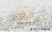 Shaded Relief 3D Map of Garmisch-Partenkirchen, lighten, semi-desaturated