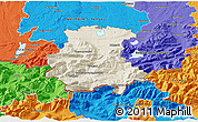 Shaded Relief 3D Map of Garmisch-Partenkirchen, political outside