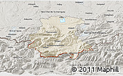 Shaded Relief 3D Map of Garmisch-Partenkirchen, semi-desaturated