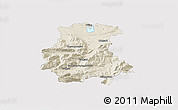 Shaded Relief 3D Map of Garmisch-Partenkirchen, single color outside