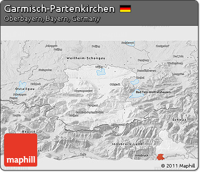 Silver Style 3D Map of Garmisch-Partenkirchen