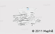 Silver Style 3D Map of Garmisch-Partenkirchen, single color outside