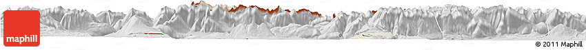 Shaded Relief Horizon Map of Garmisch-Partenkirchen, desaturated