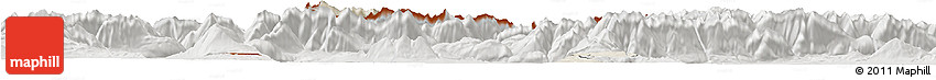 Shaded Relief Horizon Map of Garmisch-Partenkirchen, lighten, semi-desaturated