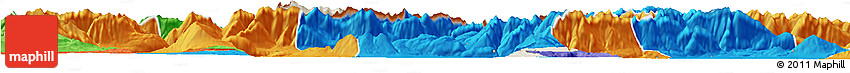 Shaded Relief Horizon Map of Garmisch-Partenkirchen, political outside