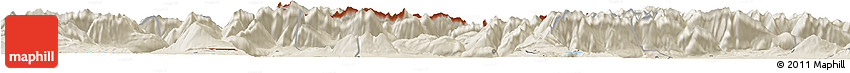 Shaded Relief Horizon Map of Garmisch-Partenkirchen