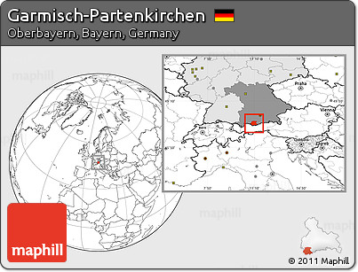 Blank Location Map of Garmisch-Partenkirchen, highlighted country, highlighted grandparent region