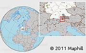 Gray Location Map of Garmisch-Partenkirchen, highlighted country, highlighted parent region
