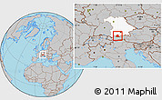 Gray Location Map of Garmisch-Partenkirchen, highlighted grandparent region