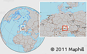 Gray Location Map of Garmisch-Partenkirchen, highlighted parent region, within the entire country