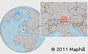 Gray Location Map of Garmisch-Partenkirchen, hill shading
