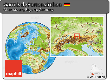 Physical Location Map of Garmisch-Partenkirchen