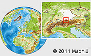 Physical Location Map of Garmisch-Partenkirchen, highlighted grandparent region