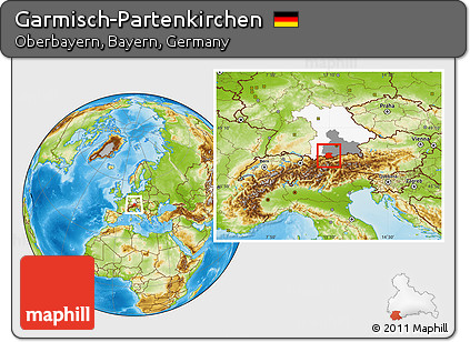 Physical Location Map of Garmisch-Partenkirchen, highlighted parent region, highlighted grandparent region