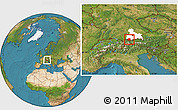 Satellite Location Map of Garmisch-Partenkirchen, highlighted parent region