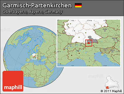 Savanna Style Location Map of Garmisch-Partenkirchen, highlighted country, highlighted parent region