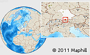 Shaded Relief Location Map of Garmisch-Partenkirchen, highlighted grandparent region
