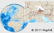 Shaded Relief Location Map of Garmisch-Partenkirchen, highlighted parent region, highlighted grandparent region