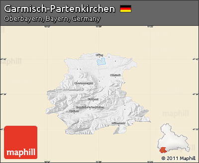 Classic Style Map of Garmisch-Partenkirchen, single color outside