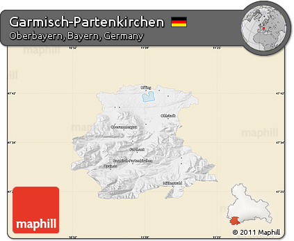 Classic Style Map of Garmisch-Partenkirchen, single color outside