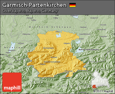 Savanna Style Map of Garmisch-Partenkirchen