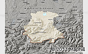 Shaded Relief Map of Garmisch-Partenkirchen, darken, semi-desaturated