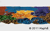 Political Panoramic Map of Garmisch-Partenkirchen, darken