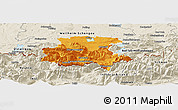 Political Panoramic Map of Garmisch-Partenkirchen, shaded relief outside