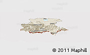 Shaded Relief Panoramic Map of Garmisch-Partenkirchen, cropped outside