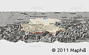Shaded Relief Panoramic Map of Garmisch-Partenkirchen, darken, semi-desaturated
