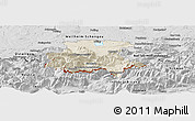 Shaded Relief Panoramic Map of Garmisch-Partenkirchen, desaturated