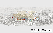 Shaded Relief Panoramic Map of Garmisch-Partenkirchen, lighten, semi-desaturated